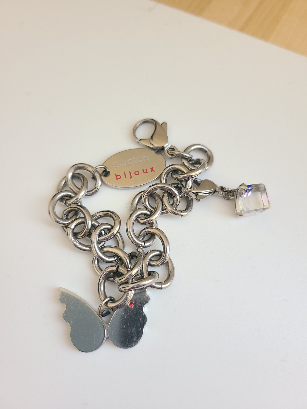 Swatch Bijoux Silver Butterfly Charm Bracelet